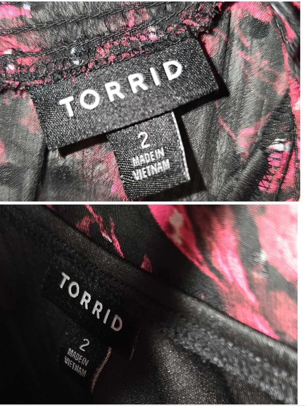 Torrid Clip Dot Mock Neck Floral Fuschia & Black Midi Dress Women's Plus 2X - Picture 8 of 10